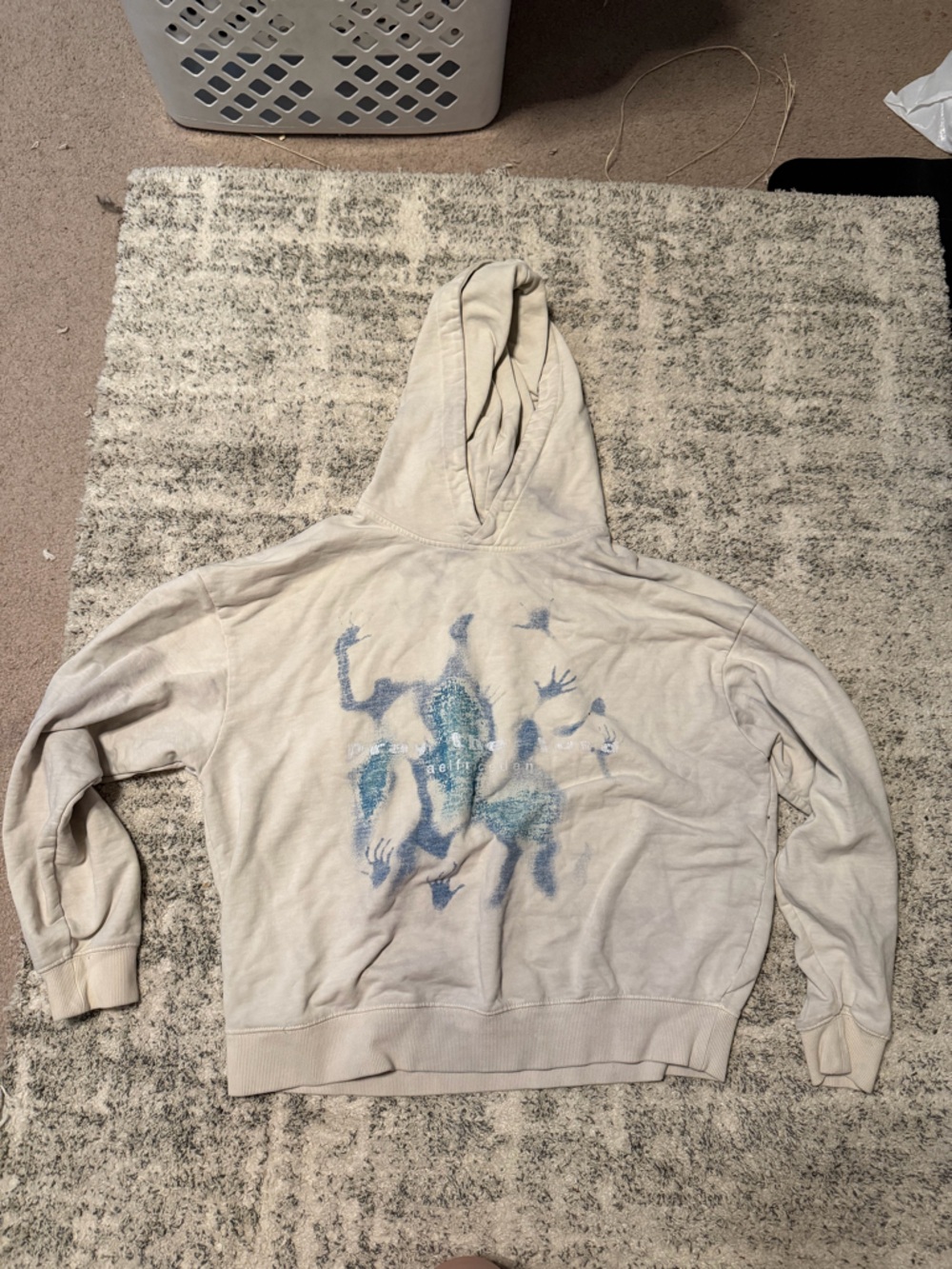 Aelfric Eden Cream Hoodie with Blue Label